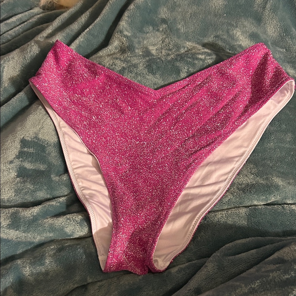 Victoria's Secret Shimmering Pink Bikini Bottom size large